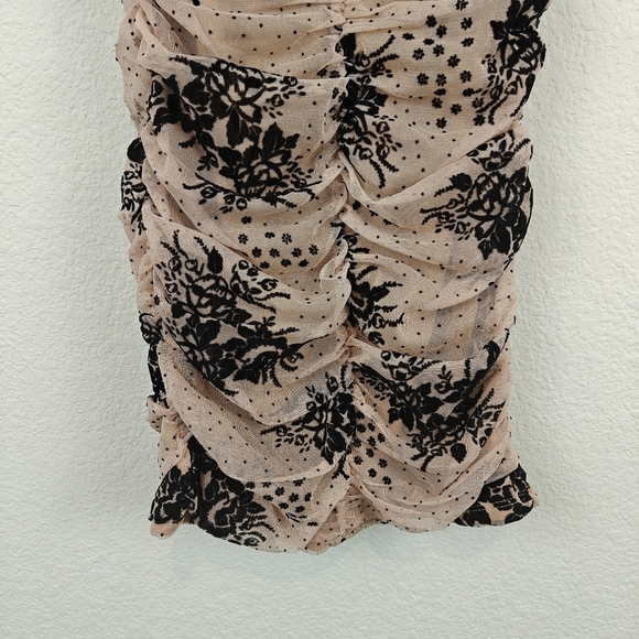 Majorelle Bradley Mini Strapless Dress in Pink Romance Black Velvet Size XS - Picture 10 of 12